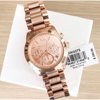 🌟พร้อมส่ง🌟 Michael Kors Cooper Chronograph Rose Dial Rose Gold-tone Ladies Watch