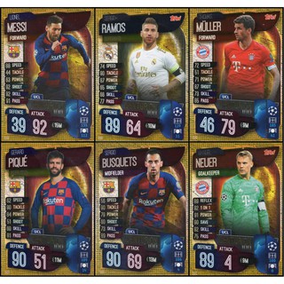 Match attax 19/20 ชุด 6ใบ UCL CENTURION TRADING CARDS