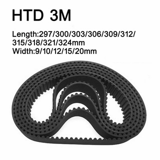 Htd สายพานไทม์มิ่ง 3M กว้าง 9 10 12 15 20 มม. 297 300 303 306 309 312 315 318 321 324 มม. สําหรับเครื่อง CNC