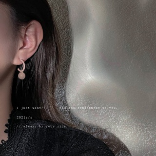 925 silver needle ball earrings Korean minimalist design small fresh earrings female Sen series autumn and winter retro