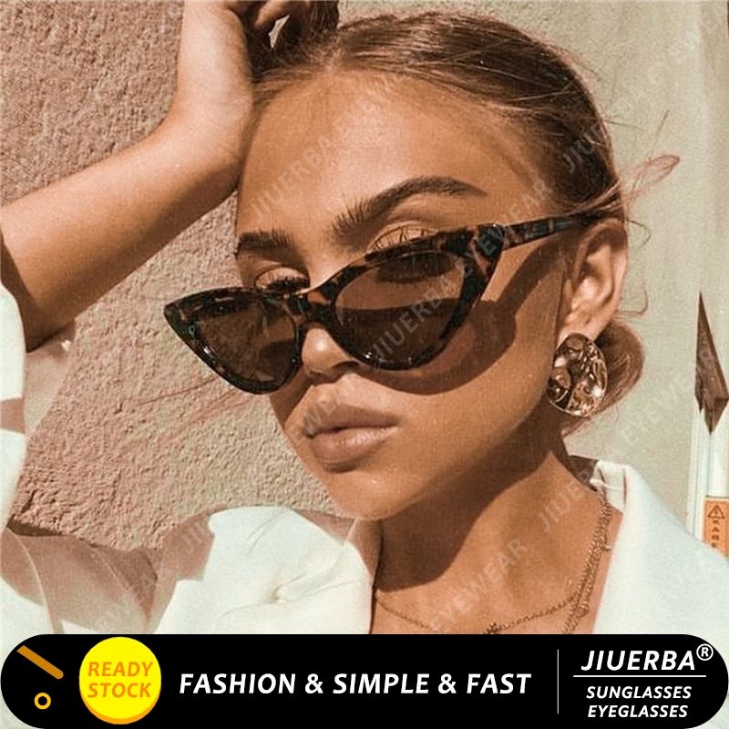 ภาพหน้าปกสินค้า(JIUERBA) แว่นกันแดด ทรงแคทอาย ป้องกันังสี UV400 สำหรับผู้หญิง