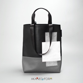 กระเป๋า Tote Bag กระเป๋าสะพายกันน้ำ มีซิป Akaneg Form  AKDS-BK