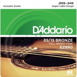 ภาพหน้าปกสินค้าสายกีต้าร์โปร่ง D\'Addario EZ890 เบอร์ 9 85/15 บรอนซ์สว่าง หมายเลข 009-.045 ที่เกี่ยวข้อง