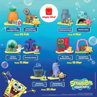 spongebob mcdonald happy meal toy ของเล่น​ แมค​โดนัลด์​ สพันจ์บ็อบ