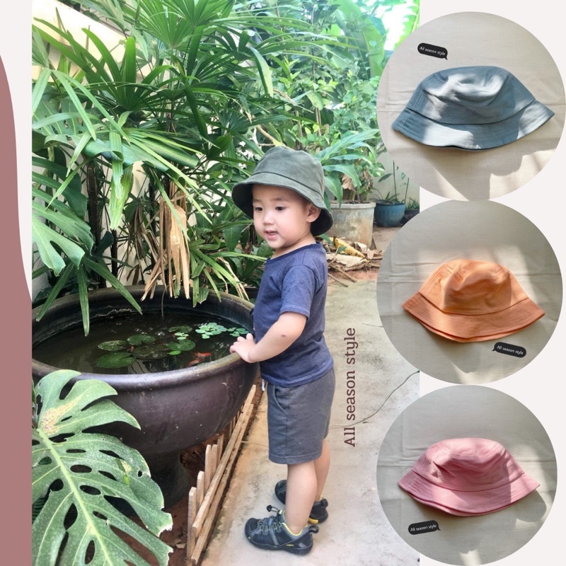 หมวกบัคเก็ตเด็ก-หมวกเด็ก-ผ้าคอตตอนพรีซ-bucketเด็ก-ผ้าคอตตอน-อายุ-2-ขวบขึ้นไป
