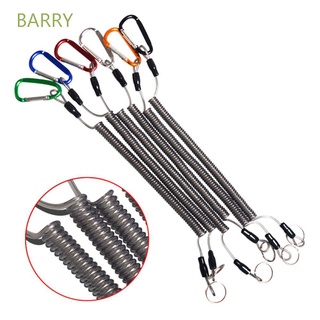 สินค้า BARRY Tackle Spring Rope Security Fishing String Lanyard Boating Anti-lost Outdoor Camping Steel Wire Tool Carabiner/Multicolor