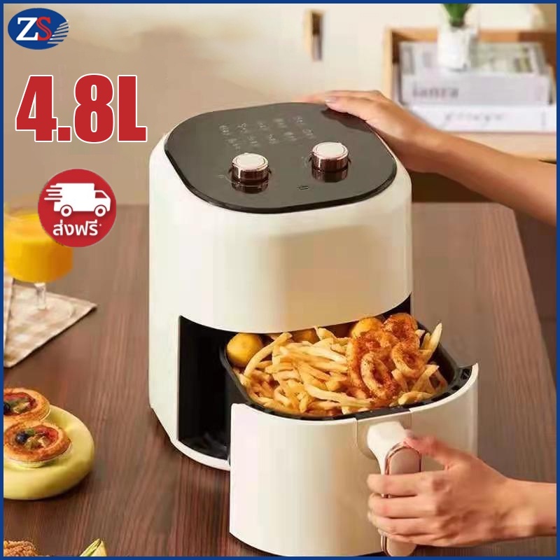 ราคาและรีวิวZEES Air Fryer 4.8L หม้อทอดไร้น้ำมัน หม้อทอดไฟฟ้า หม้อทอด หม้อทอดอากาศ หม้อทอดเฟรนฟราย