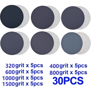 ~DOLLDOLL~Sanding Discs Grit Sandpaper Disc Wet/Dry 125mm 30pcs 320 400 600 800 1000 1500