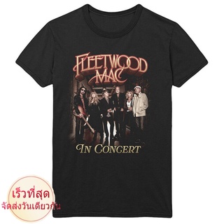 เสื้อยืดผ้าฝ้ายCOTTON เสื้อยืดลําลอง คอกลม แขนสั้น ผ้าฝ้าย 100% พิมพ์ลาย Fleetwood Mac In Concert แฟชั่นฤดูร้อน สําหรับผ