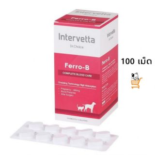 Dr.Choice Ferro-B อาหารเสริม บำรุงเลือด สุนัข แมว 100 เม็ด Intervetta