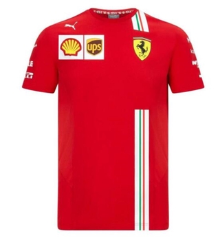 สินค้า 2021 New F1 Ferrari เสื้อยืดลําลองสําหรับผู้ชายแขนสั้นแห้งเร็ว