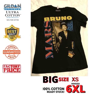 เสื้อยืดอินเทรนด์ผู้ชายอินเทรนด์ผู้หญิงGILDAN เสื้อยืดแขนสั้นผ้าฝ้ายพลัสไซส์ผู้ชาย Bruno Mars Tour Gambino 4XL 5XL 6XLS-