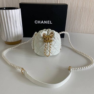 Chanel mini drawstring bag หนังแกะนิ่ม Grade Hiend Size 12CM อุปกรณ์ ถุงผ้า ถุงกระดาษ