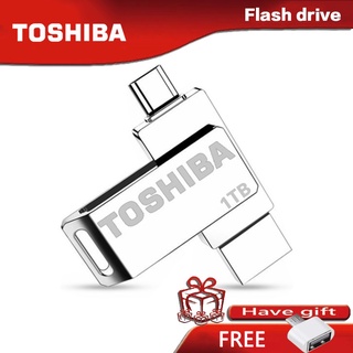 ภาพหน้าปกสินค้า【พร้อมส่ง】Toshiba แฟลชไดรฟ์ USB 2.0 2 In 1 OTG โลหะ 128GB พร้อมตัวแปลง TypeC ซึ่งคุณอาจชอบสินค้านี้