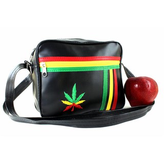 สินค้าราสต้า Bag Vinyl Black Style Lacoste Travel กระเป๋า Rasta Colors Fake Leather Black