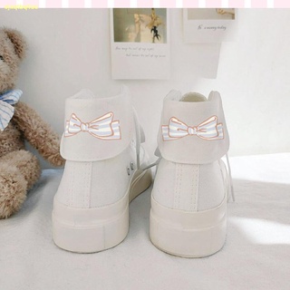 ❤️ SpotYugui dog cute Japanese sweet high-top canvas shoes casual round toe small white shoes big toe shoes