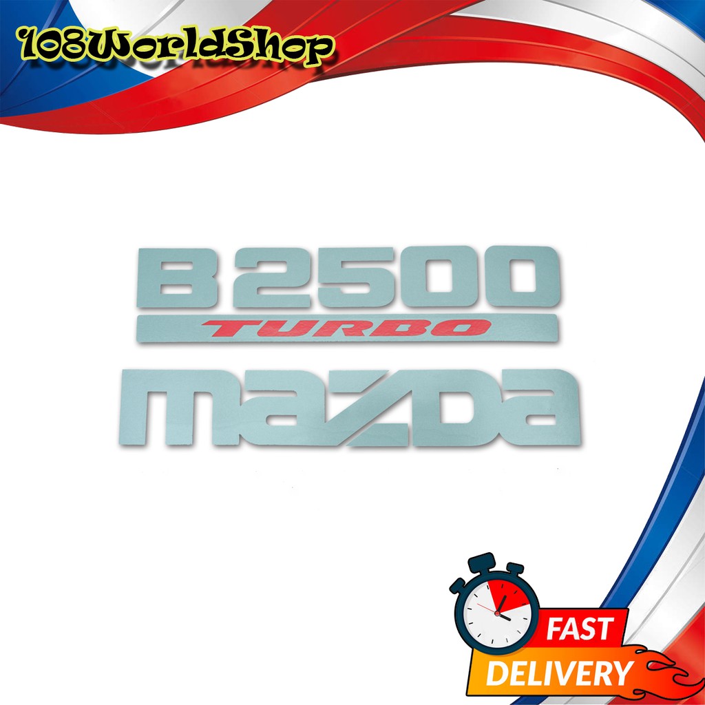 สติ๊กเกอร์-sticker-b2500-turbo-mazda-สี-grey-red-b2500-fighter-mazda-2-4-ประตู-ปี1998-2006