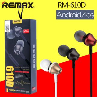 หูฟัง HiFi Stereoคุณภาพ Remax Small Talk RM-610D แบบ In-Ear ของแท้100% เบสแน่น พร้อมรีโมทปรับเสียง +ไมค์