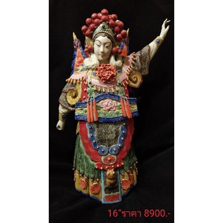 ตุ๊กตางิ้วหญิง งานเซรามิค ขนาด16 นิ้ว 穆桂英 精品