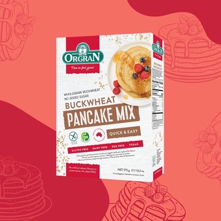 Orgran Gluten Free Buckwheat Pancake Mix - 13.2 oz (Aus). ออร์แกรน บัควีท แพนเค้ก มิกซ์ (แป้งสำหรับทำแผนเค้ก) 375กรัม