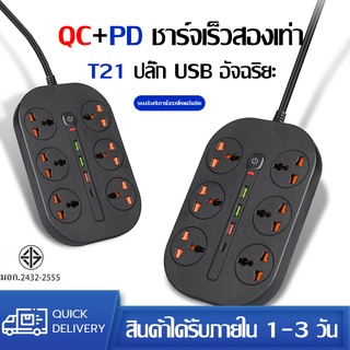 ภาพขนาดย่อของภาพหน้าปกสินค้าปลั๊กไฟ สายยาว 2เมตร กำลังสูงสุด 3000W-16A ปลั๊กพ่วง ปลั๊กสามตา ปลั๊กสายต่อพ่วง ปลั๊กไฟ usb ปลั๊กชาร์จ USB รางปลั๊กไฟ จากร้าน sinty_ บน Shopee ภาพที่ 6