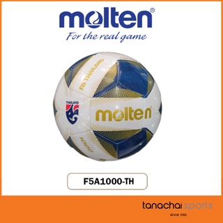 ภาพขนาดย่อของสินค้าMolten F5A1000-TH ลูกฟุตบอล ลูกฟุตบอลหนังเย็บ เบอร์ 5 ลาย FA Thailand สีขาว-กรม (แถมฟรี เข็มสูบ + ตาข่าย)