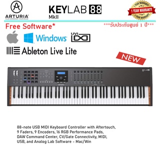 Arturia KeyLab 88 mkII คีย์บอร์ดใบ้ Midi Keyboard Controller สีดำ ***รับประกันศูนย์ 1 ปี***