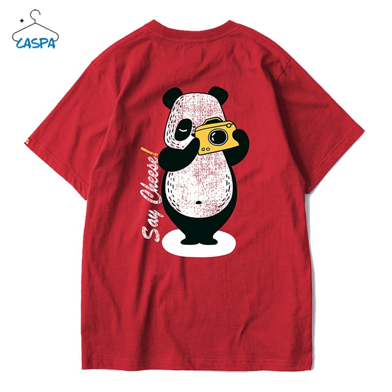 caspa-เสื้อยืดสกรีน-รุ่น-m470t-ลายสกรีน-แพนด้า-high-five-เสื้อคอกลมแขนสั้นผ้าฝ้าย-แฟชั่น-วัยรุ่น