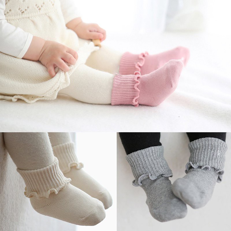 babyworld-ถุงเท้าถักกันหนาว-สีพื้น-1คู่
