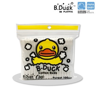 Papa baby B.Duck สำลีก้านแบบซอง บรรจุ 100 ก้าน รุ่น BD-R321 คอตตอนบัด ผลิตจากฝ้ายบริสุทธิ์ 100%