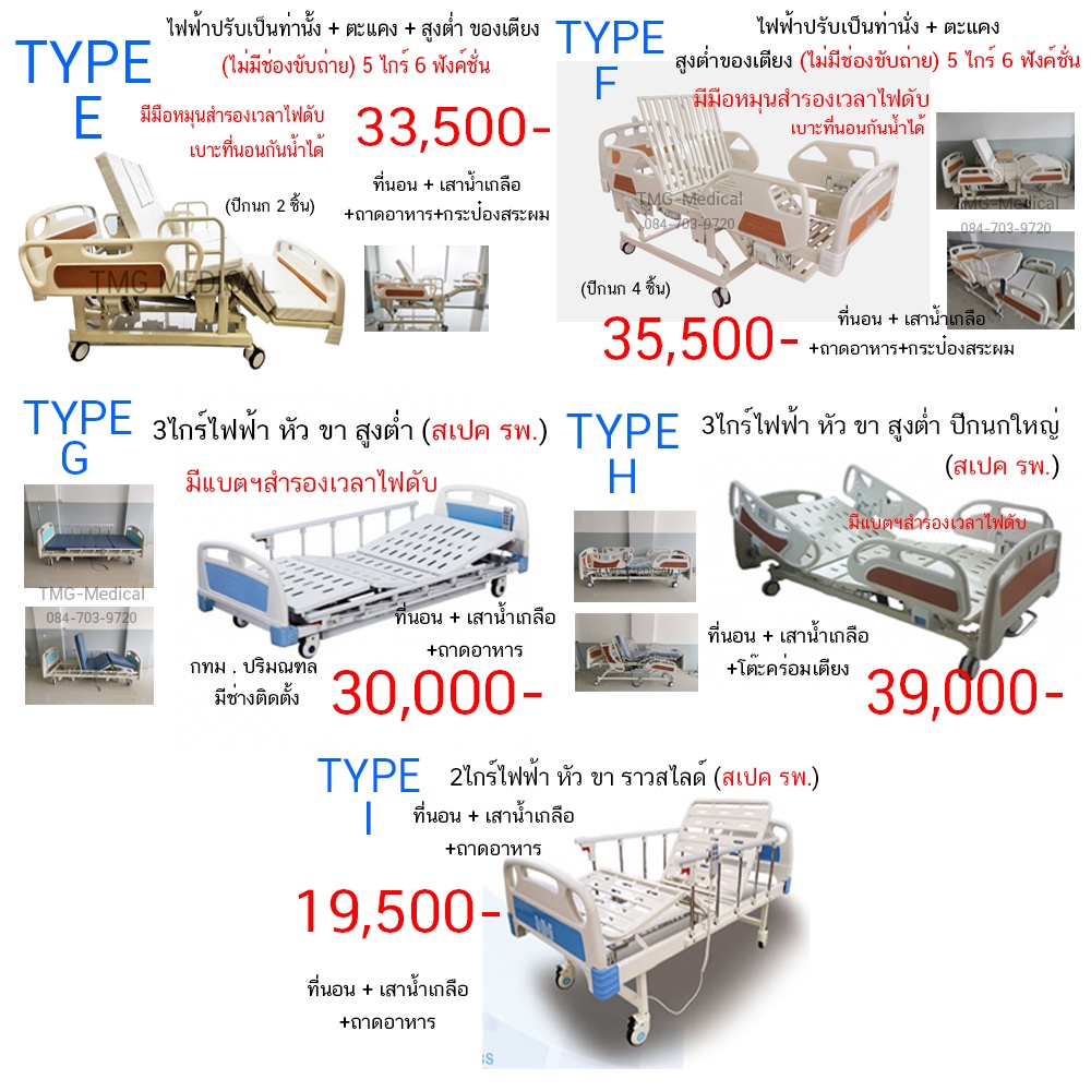 เตียงผู้ป่วย-ไฟฟ้า-5-ไกร์-ครบชุด-เตียงไฟฟ้า-ครบชุด