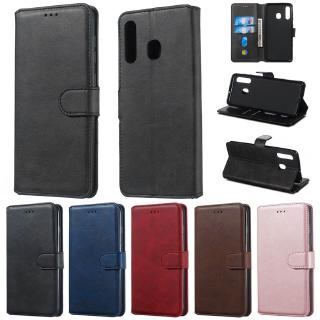 Case Samsung Galaxy A40 A30 A20 A30 M10S A60 M40 M30 A40S M20 M10 A10 Leather Flip Wallet Card Holder Retro Stand Magnetic Cover