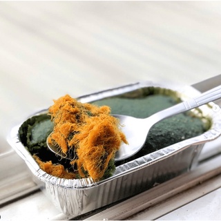 โลฟเค้ก ผักโขม ไก่หยอง อบโยเกิร์ต [ Spinach cake - shredded chicken ]