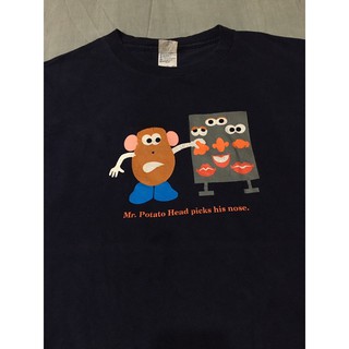 เสื้อยืดการ์ตูนมือสอง VINTAGE 2001 MR. POTATO HEAD (TOY STORY) Size XL มือ2สามารถปรับแต่งได้