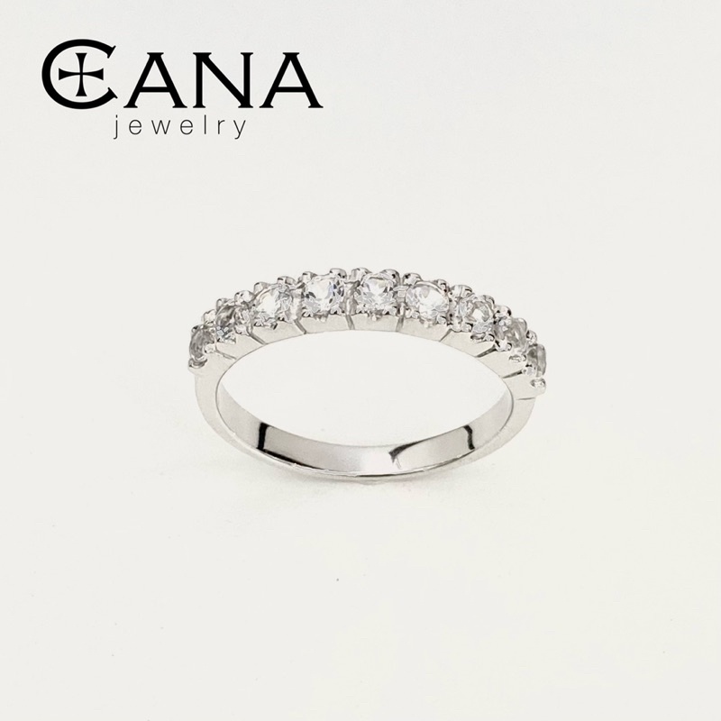 แหวนพลอยขาว-แหวนพลอยไวท์โทพาซ-white-topaz-แหวนเงินพลอยขาว-แหวนพลอยแถว-แหวนพลอยเหมือนเพชร-แหวนพลอยใส่แทนเพชร