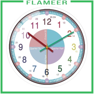[FLAMEER] 12 Inch Silent Sweep Seconds Precision Time Tell Kids Wall Clock Yellow