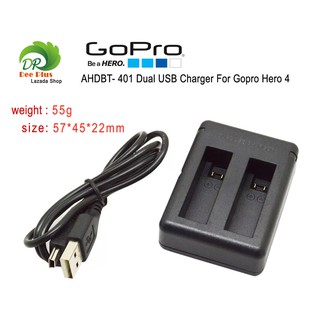 AHDBT-401 Dual USB Charger for GoPro Hero 4 / AHDBT-401 ดับเบิ้ล usb ชาร์จ GoPro Hero 4