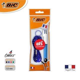 [Official Store] BIC บิ๊ก ปากกา 4 Colours Medium ปากกา 4สี ปากกาลูกลื่น น้ำหมึก4in1 หัวปากกา 1.0 mm. (ฟรีสายคล้องคอ)
