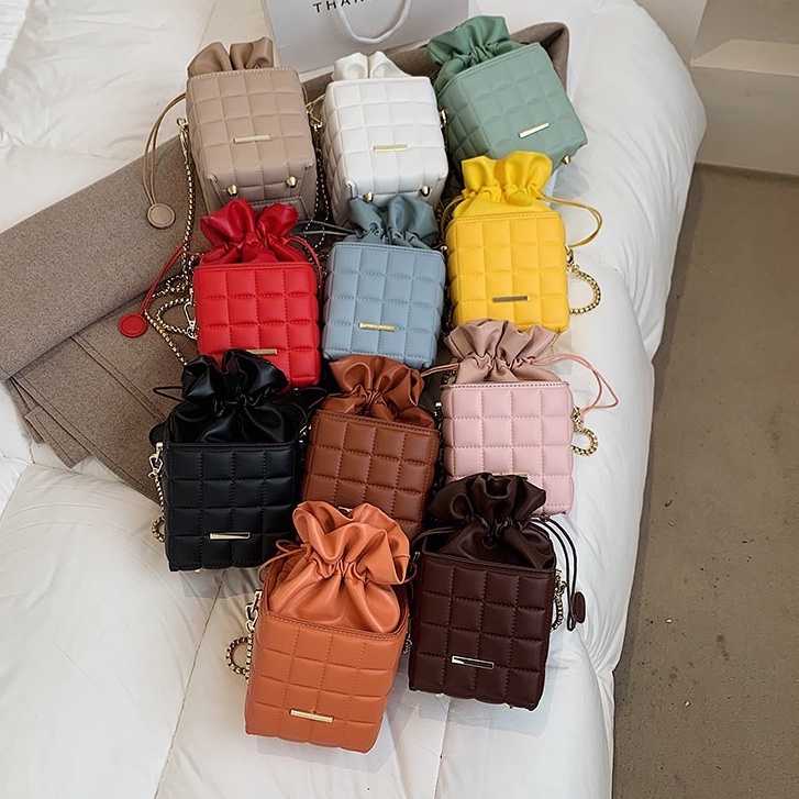 กระเป๋าผู้หญิง-กระเป๋าสะพายข้าง-กระเป๋าถือ-มี6สี