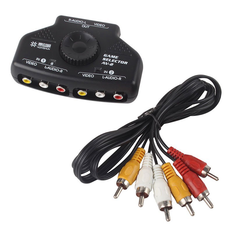 สวิชท์บ็อกแยกเสียง 2 Way Audio Video AV RCA Switch Selector Box