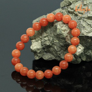 หินทับทิม สีส้ม หินราชินี ขนาด 8 มิล Ruby แต่งสี กำไลหินมงคล เป็นตัวแทนแห่งความรักบริสุทธิ์ หินสี กำไลหิน หินสีส้ม
