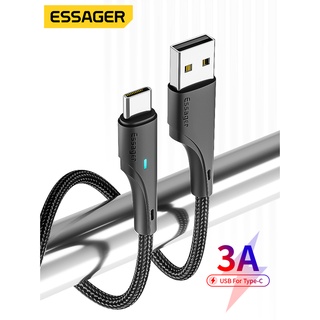 Essager 3A Type C Usb 0.25 ม. / 1 ม. สายเคเบิล ชาร์จเร็ว สายเคเบิลข้อมูล สําหรับ Android โทรศัพท์มือถือ Type C สายชาร์จ สายไฟ