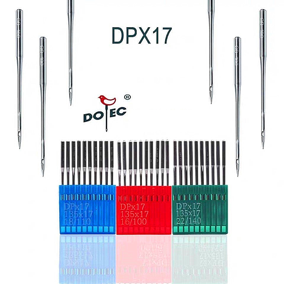 เข็มจักรอุตสาหกรรม-dotec-dp-17-สำหรับจักรตีนตะกุย-จักรกระบอกกุ้น-ห่อละมี10เล่ม