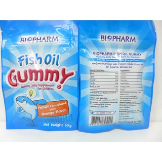 BIOPHARM FISHOIL GUMMY (ซองสีฟ้า) รสส้ม 50G.