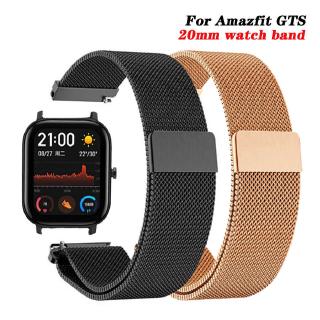 สายนาฬิกาข้อมือสแตนเลสแม่เหล็กสําหรับ amazfit gts xiaomi huami amazfit bip/gtr 42 มม.