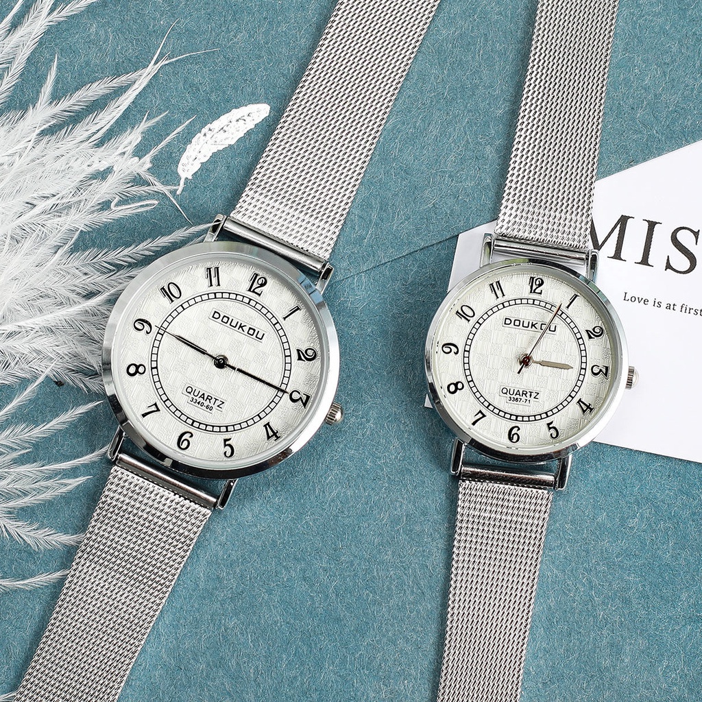 นาฬิกา-ดูคู่-แนะนำ-เวอร์ชั่นเกาหลีของบางเฉียบวรรณกรรมนาฬิกาสาวเข็มขัดเหล็กสุภาพสตรีนาฬิกานักเรียนแนวโน้มที่เรียบง่ายกัน