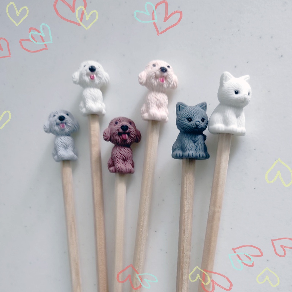 ภาพสินค้าดินสอไม้หัวยางลบ รูปแมว รูปหมา   ดินสอไม้ยางลบแมว ดินสอไม้ยางลบหมา (ยางลบถอดได้) จากร้าน lamun_art บน Shopee ภาพที่ 3