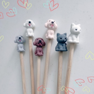 ภาพขนาดย่อของภาพหน้าปกสินค้าดินสอไม้หัวยางลบ รูปแมว รูปหมา   ดินสอไม้ยางลบแมว ดินสอไม้ยางลบหมา (ยางลบถอดได้) จากร้าน lamun_art บน Shopee ภาพที่ 3