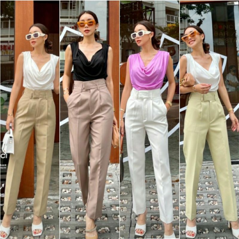 ภาพหน้าปกสินค้าHilton high-waist pant บอกเลยรุ่นนี้ที่สุดของความแพง ไฮโซ Luxury ดีเทลเอวสขากระบอกทรงแบบดีงาม ใส่กับอะไรก็ทำให้แพง