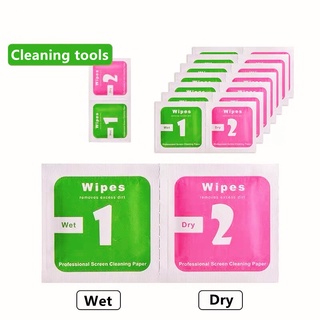 รูปภาพขนาดย่อของPhone screen Camera Lens Cleaning Cloth LCD Screens Dust Removal Wet Dry Wipe Paperลองเช็คราคา